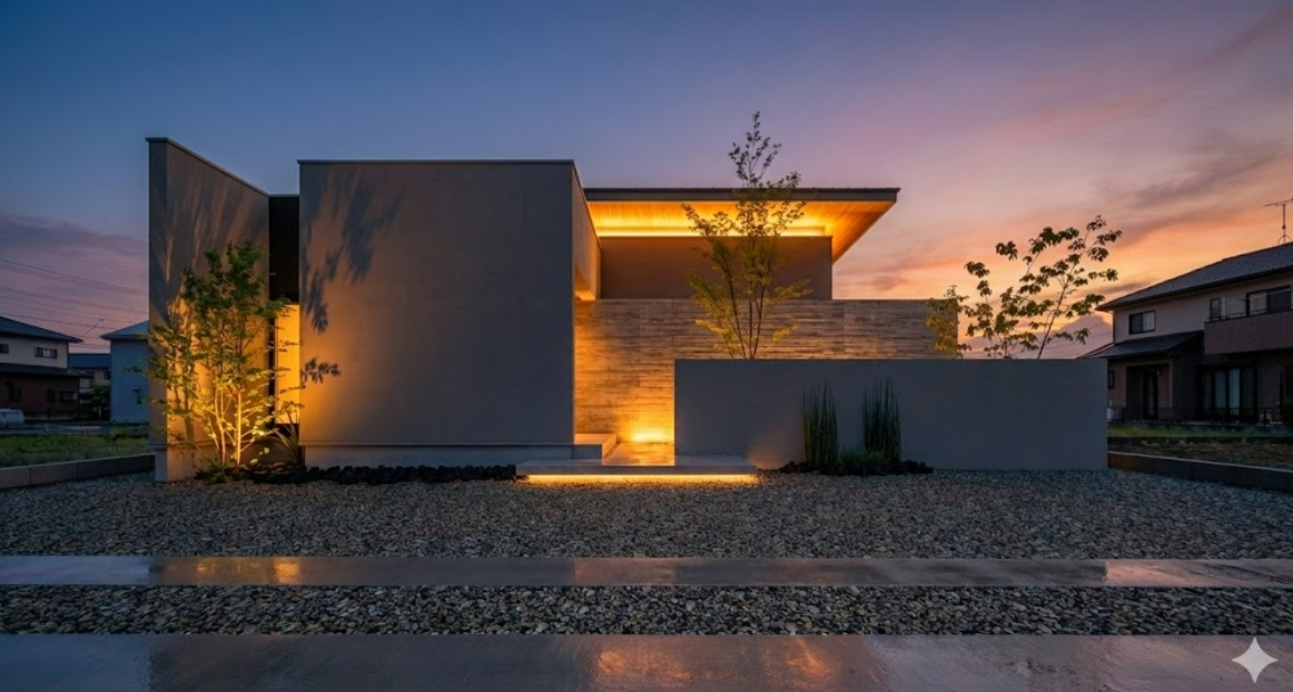 夜景・マジックアワーの建築パース