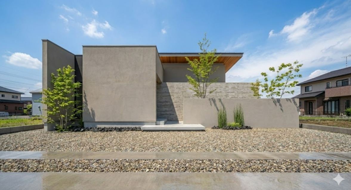 昼の建築パース